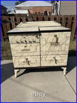 Detroit Jewel Deco Gas Stove Antique Enamel Finish Read Description As Is