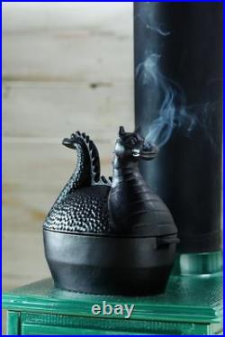 Dragon Wood Stove Steamer Cast Iron Solid Pot Kettle Steam Humidifier 3 Qt NEW
