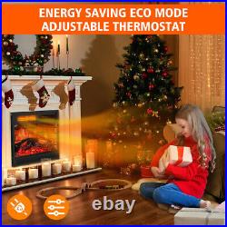 Electric 23 Fireplace Insert Infrared Quartz Stove Heater Remote Control 1500W