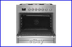 Empava 36 Slide-In Single Oven Gas Range with 5 Burners Cooktop Stainless Steel