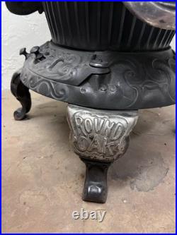 Extremely Rare Antique Beckwith SideWinder Round Oak Parlor Stove