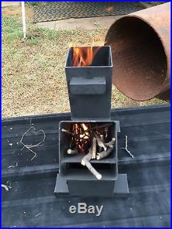 FLASH SALE! Gravity Feed Rocket Stove with caps by Outback Fabrications