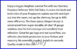 FRIGO DESIGN STAINLESS STEEL LIVING ROOM FIREPLACE Stove Top HEAT REFLECTOR 30