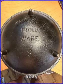 Favorite Piqua Ware #8 Three Legged cast Iron Kettle