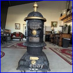 Foster Stove Co. Fosters Hot Blast 14 Antique Cast Iron Coal Stove Black Gold