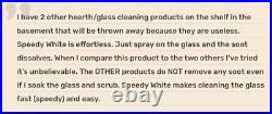 Four 1-gallon jugs Speedy White Fireplace & Stove Cleaner, creosote cleaner