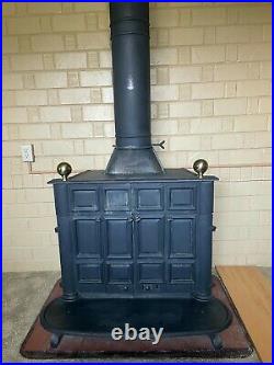 Franklin Wood Burning Stove Fireplace Cast Iron Free Standing Heating