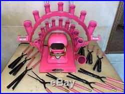 GENUINE Golden Supreme Thermal Styling Stove Kit Curling Irons Rainbow Hot Pink