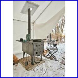 GUIDE GEAR Outdoor Wood Stove Adjustable Air Vent Camp Warmer Coffee Sauce Pans