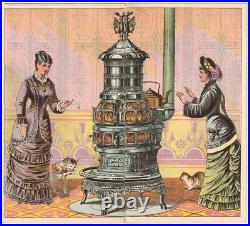 Garland Stove Prince Folding Trade Card RARE Brochure- Mechanical ca 1880