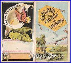 Garland Stove Prince Folding Trade Card RARE Brochure- Mechanical ca 1880