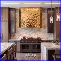 Gold Water Ripple Mirror Stainless Steel, Modern Range Hood