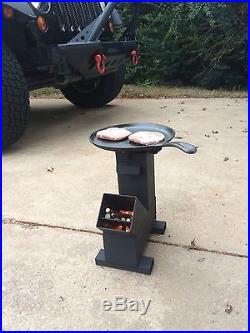 Gravity Feed Rocket Stove with caps by Outback Fabrications