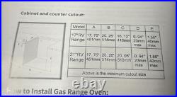 Greystone 21 RV Camper Trailer Motorhome Stainless Steel Oven Range Stove