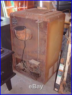 Heater, Stove, Large Porcelain Cast Iron by Siegler, Illinois. Oil or Kerosene