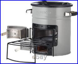 Heavy Duty Rocket Stove, Portable Camp Stove for Outdoor Cooking, Dual-Fuel