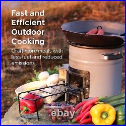 Heavy Duty Rocket Stove, Portable Camp Stove for Outdoor Cooking, Dual-Fuel