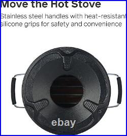 Heavy Duty Rocket Stove, Portable Camp Stove for Outdoor Cooking, Dual-Fuel