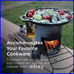 Heavy Duty Rocket Stove, Portable Camp Stove for Outdoor Cooking, Dual-Fuel
