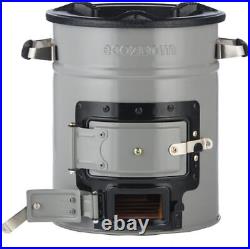 Heavy Duty Rocket Stove, Portable Camp Stove for Outdoor Cooking, Dual-Fuel