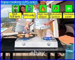 Horynar Propane Stove 2 Burner Auto Ignition Propane Burner 26000 BTU Gas Stove