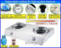 Horynar Propane Stove 2 Burner Auto Ignition Propane Burner 26000 BTU Gas Stove