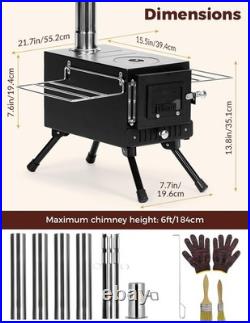 Hot Tent Stove High-Temp 7-Section Wood Burning