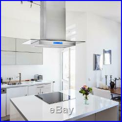 Island Mount Stainless Steel Kitchen Range Hood 870CFM LCD Touch Control 36 inch