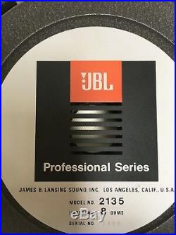 JBL James B. Lansing Model 2135 15-inch Full / Extended Range Speakers