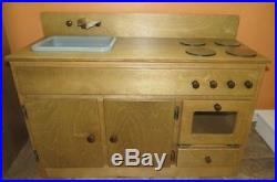 KITCHEN SINK STOVE & OVEN Amish Handmade Wood Play Furniture OAK FINISH USA