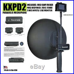 KXPD2 Parabolic Microphone, Pro, Rugged, Long Range 1,200' + Mic/ Amp/ 2ch Mixer