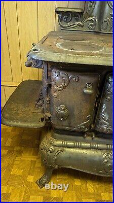 Kernan Cast Iron Antique Wood Stove made in Syracuse, NY early 1900's