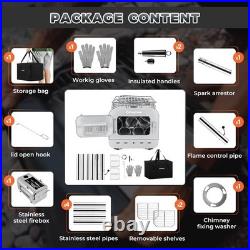 KingCamp Hot Tent Stove, Foldable Camping Stove with Large Firebox, 7.5ft Winter