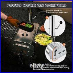 KingCamp Hot Tent Stove, Foldable Camping Stove with Large Firebox, 7.5ft Winter
