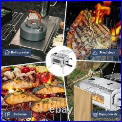 KingCamp Hot Tent Stove, Foldable Camping Stove with Large Firebox, 7.5ft Winter