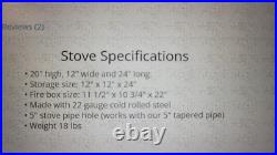 Kni-co Alaskan, Sheepherder Style, Tent Wood Stove, With Accessories