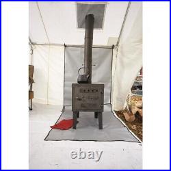 LARGE Outdoor Wood Burning Stove Camping Hunting Cast Iron Steel Fire-Box Heat
