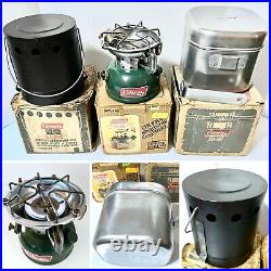 LOT Coleman 502 Sportster Stove NIB Heat Drum Cook Kit Carrier ALL W ORIG BOXES