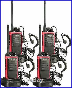 Long Range Walkie Talkie 4 Set 5 Miles Two Way Radio Charge Headset Waterproof