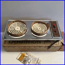 MCM 1969 Dominion USA Two Burner Electric Stove Hot Plate 1650 Watts NOS in Box