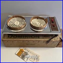 MCM 1969 Dominion USA Two Burner Electric Stove Hot Plate 1650 Watts NOS in Box