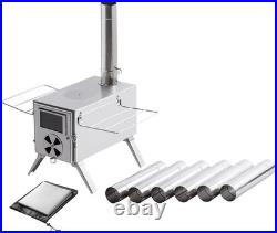 MC TOMOUNT Tent Stove Portable Wood Burning Stove 304 Stainless Steel for Campin