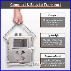 MC TOMOUNT Tent Stove Portable Wood Burning Stove 304 Stainless Steel for Campin