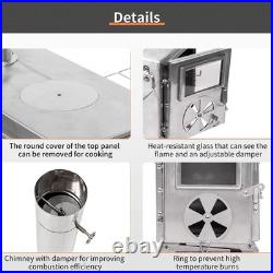MC TOMOUNT Tent Stove Portable Wood Burning Stove 304 Stainless Steel for Campin