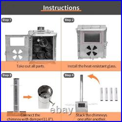 MC TOMOUNT Tent Stove Portable Wood Burning Stove 304 Stainless Steel for Campin