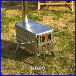 MC TOMOUNT Tent Stove Portable Wood Burning Stove 304 Stainless Steel for Campin