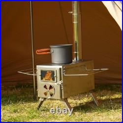 MC TOMOUNT Tent Stove Portable Wood Burning Stove 304 Stainless Steel for Campin