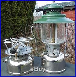 MID Century Coleman Nickel Classic Combo Model 228d Lantern & Model 500 Stove