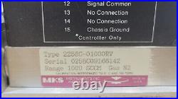 MKS INSTRUMENTS MASS FLOW Type 2258C-01000RV Range1000 SCCM, N2 MKS INSTRUMENTS MASS FLOW Type 2258C-01000RV Range1000 SCCM, N2