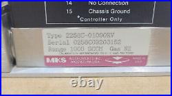 MKS INSTRUMENTS MASS FLOW Type 2258C-01000RV Range1000 SCCM, N2 MKS INSTRUMENTS MASS FLOW Type 2258C-01000RV Range1000 SCCM, N2